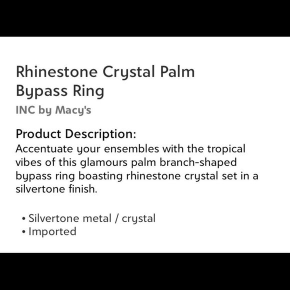 Rhinestone Crystal Palm Bypass Ring - Picture 5 of 5
